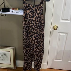 Cheetah print overalls